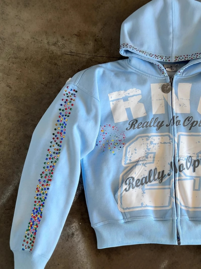 Vintage Zip Hoodie - Autumn vintage new style hot brick