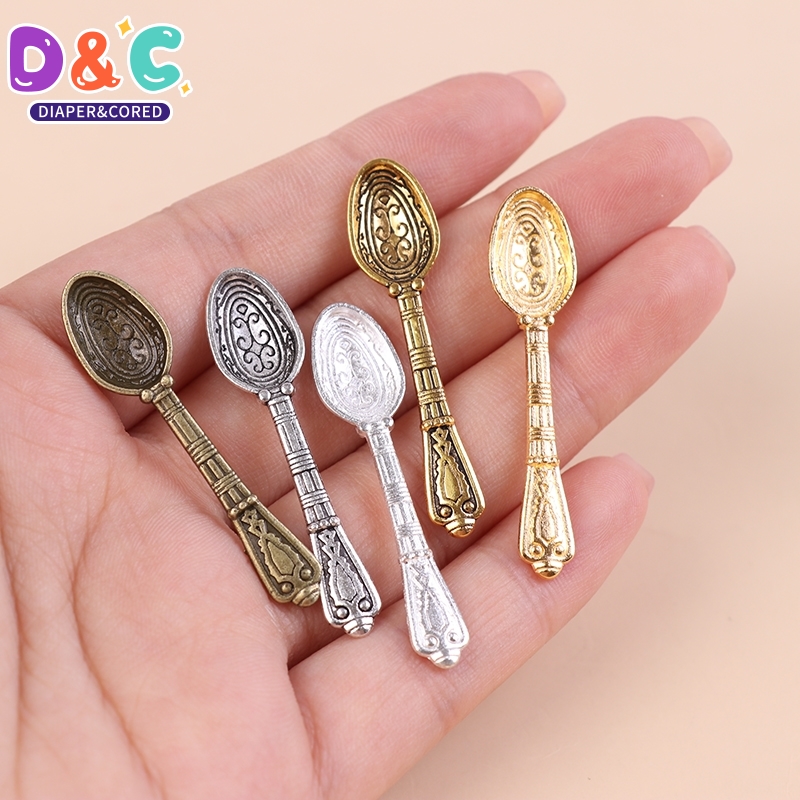 Vintage Collectible Spoons - 10Pcs 1:12 Dollhouse Miniature Spoons Vintage