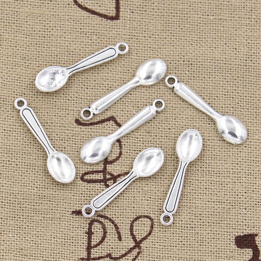 Vintage Collectible Spoons - 30pcs Charms Kitchen Cooking Spoon 24x6mm
