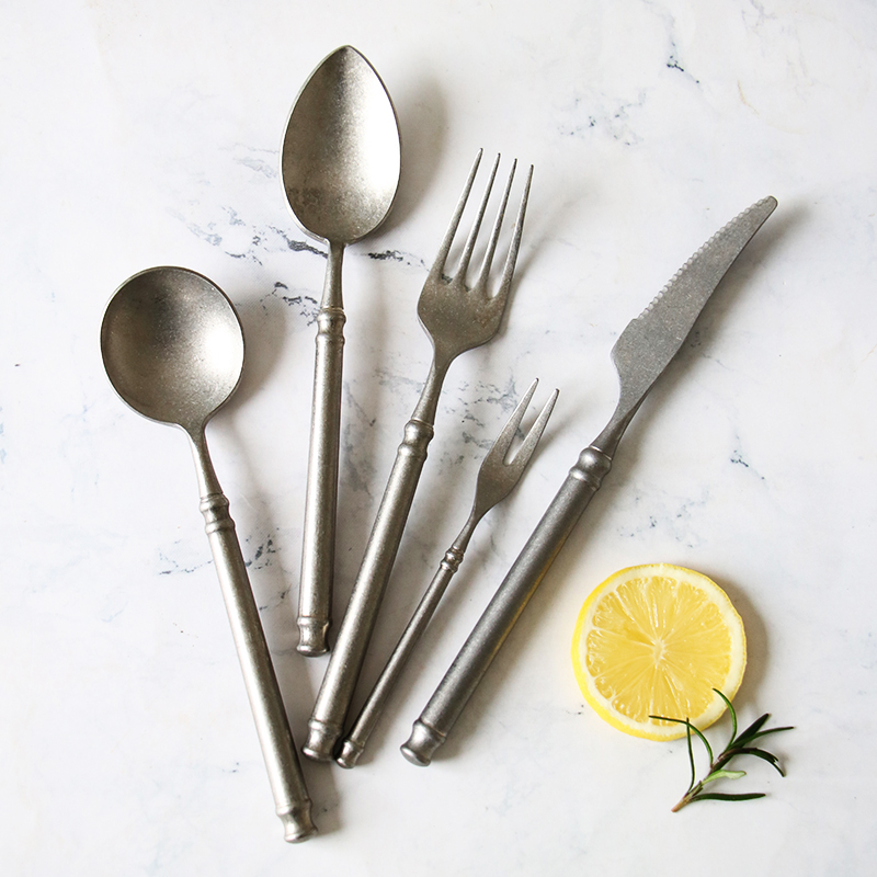 Vintage Collectible Spoons - Retro Scrub 304 Stainless Steel Flatware