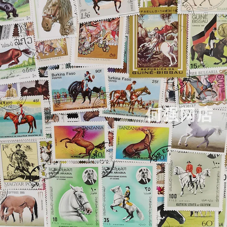 100 Different Horse Stamps Non - Collectible Vintage Postage Stamps 评论和价格