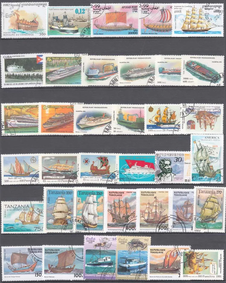 100 Special Stamps of Ships an - Collectible Vintage Postage Stamps 评论和价格