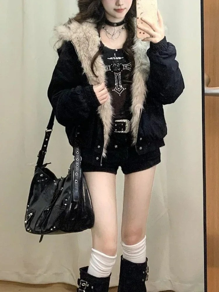 Y2k Gothic Vintage Black Zip U - Vintage Zip Hoodie 评论和价格