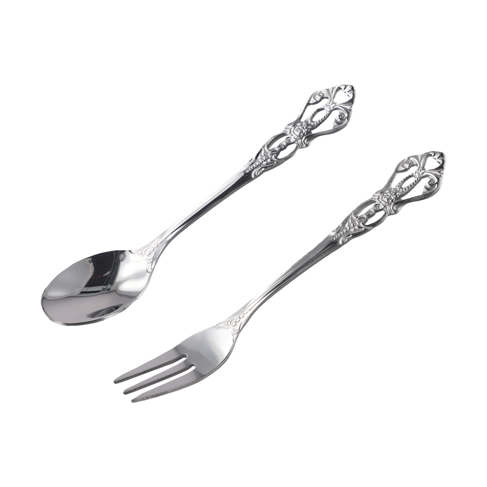 1 Pair Vintage Gold Spoon Fork - Vintage Collectible Spoons 评论和价格