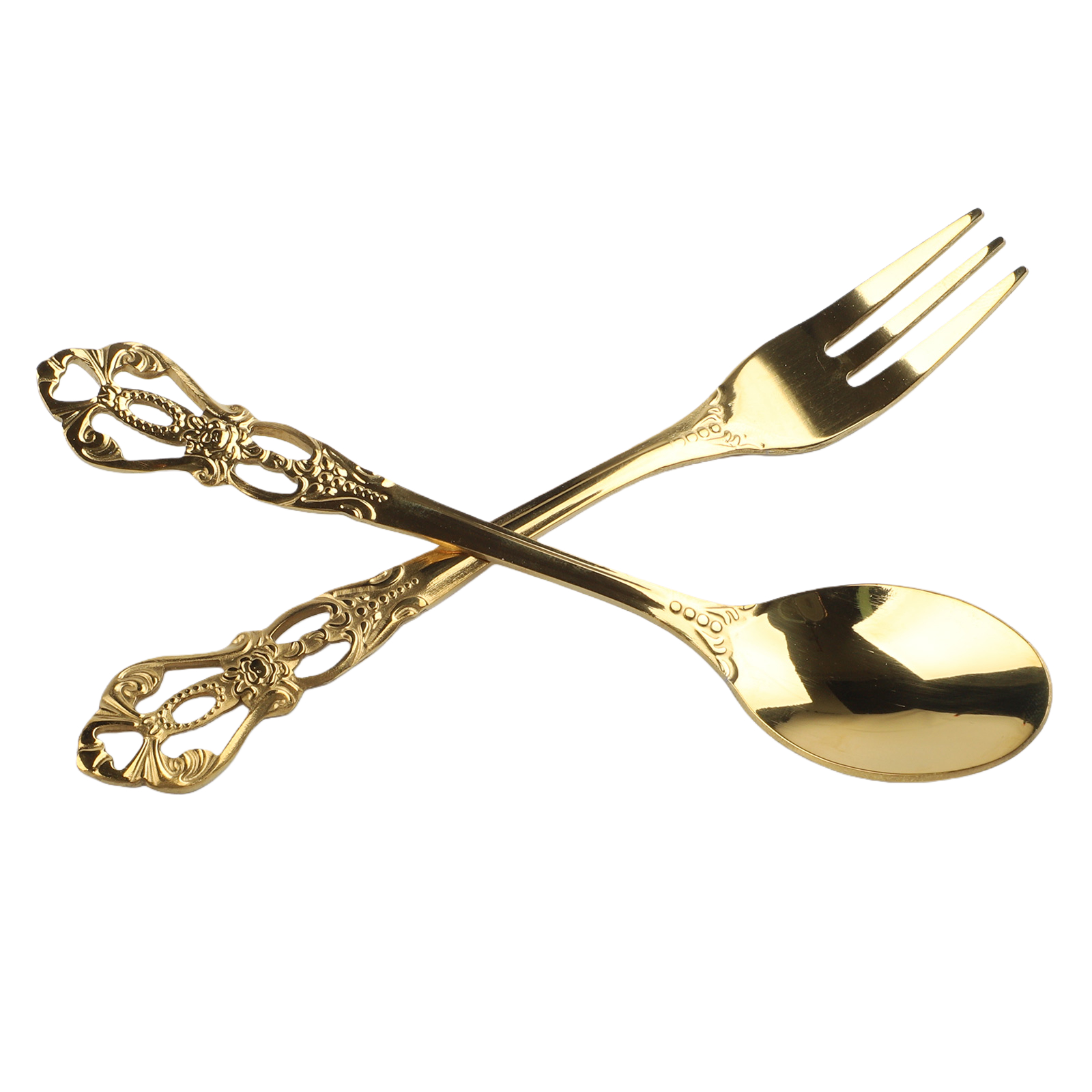 1 Pair Vintage Spoons Fork Min - Vintage Collectible Spoons 评论和价格