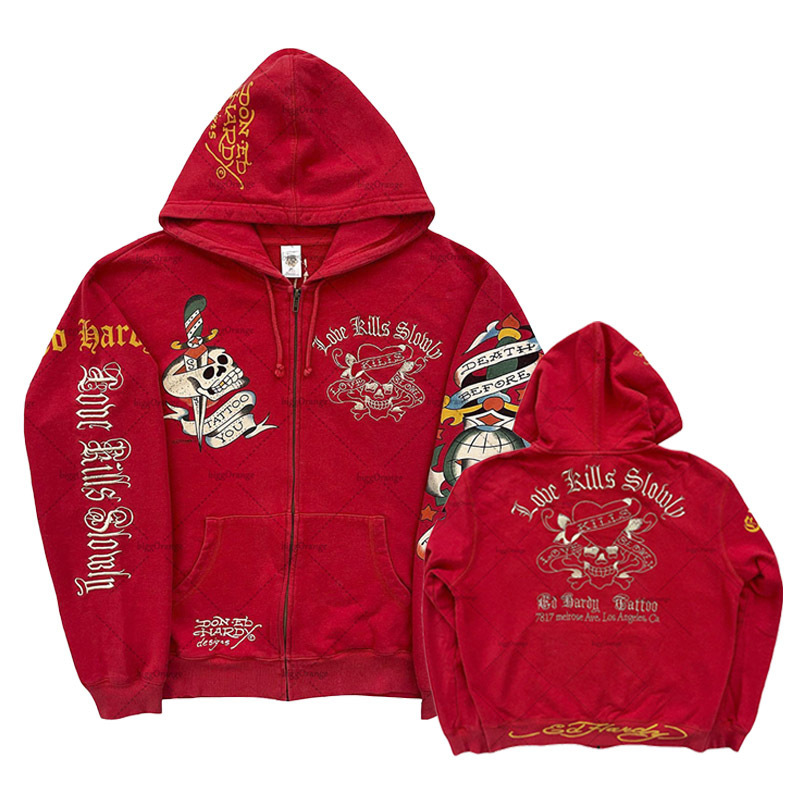 American Gothic Ro Skull Bones - Vintage Zip Hoodie 评论和价格