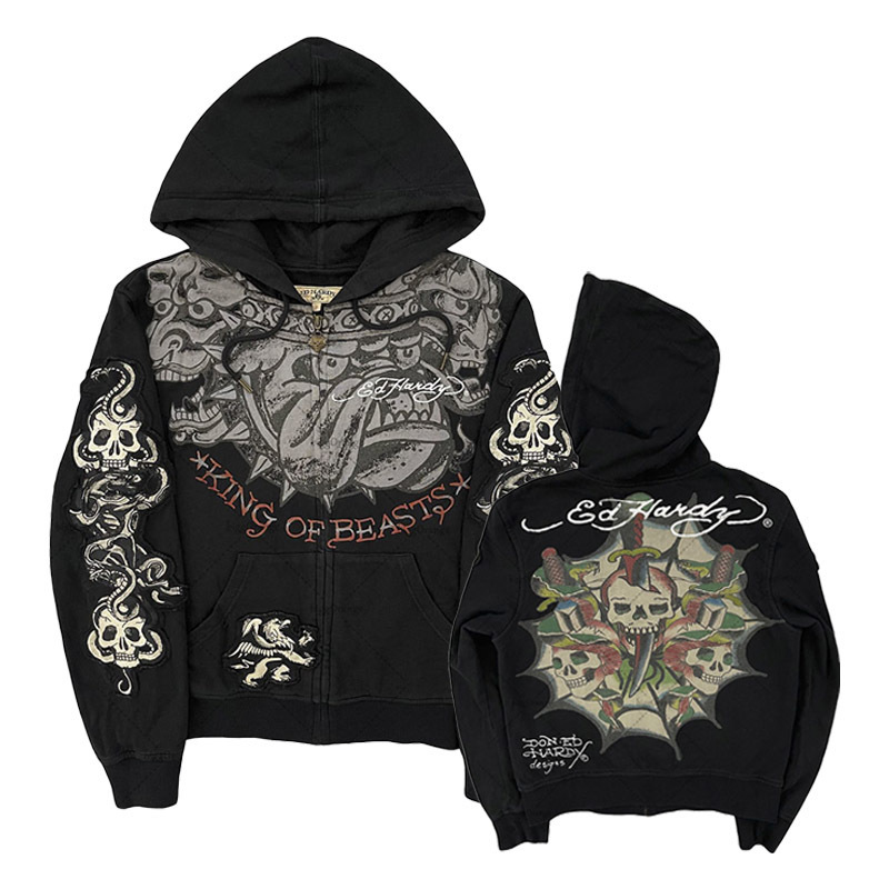 American Gothic Ro Skull Bones - Vintage Zip Hoodie 评论和价格